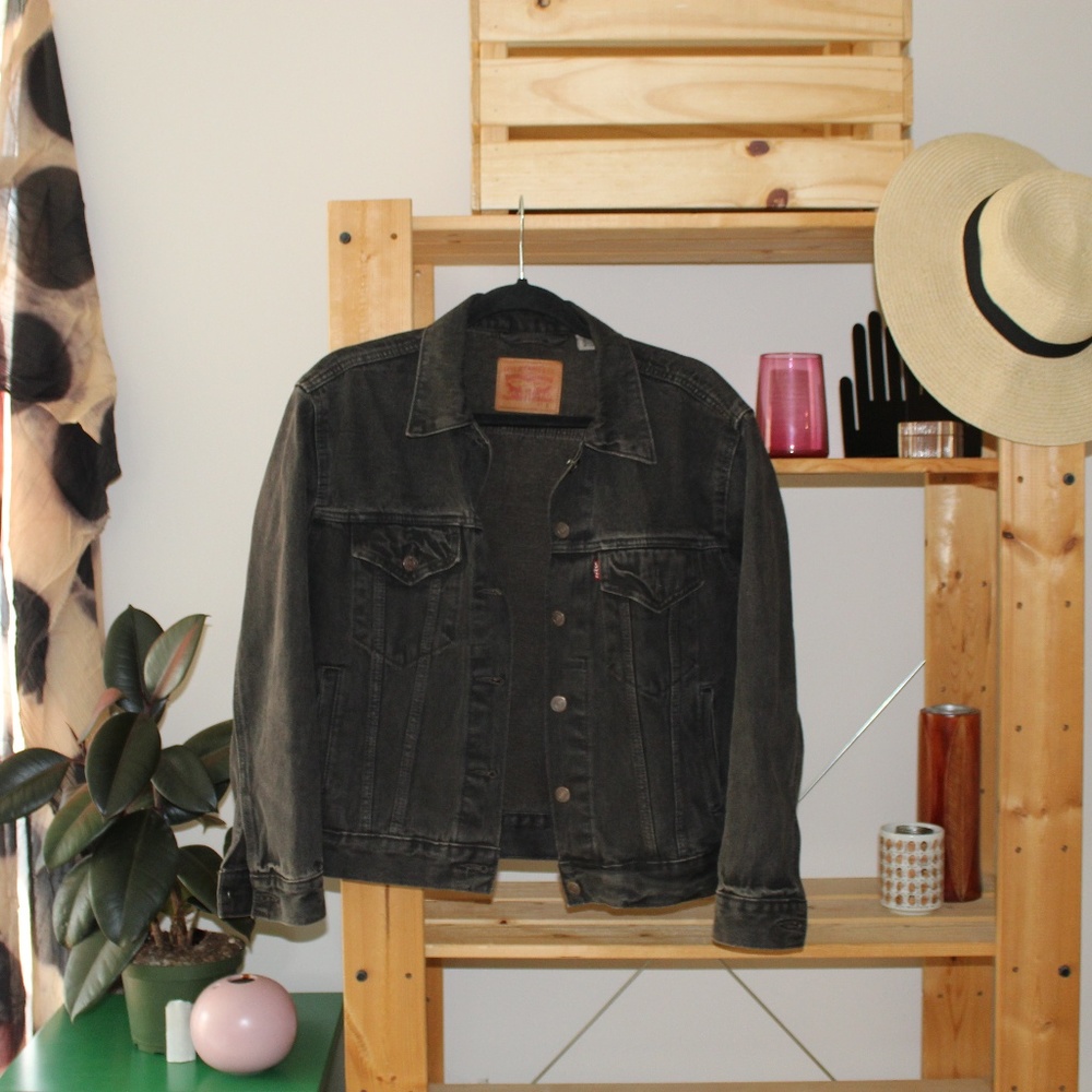 Levi's ex-boyfriend trucker black denim jacket